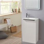 Meuble lave mains wc blanc mat avec lave - mains design blanc - l. 42. 5 x h. 68. 6 cm - sans robinetterie ...