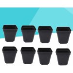 Godet pour semis noir 50pcs - carr� pots de plantes en plastique - petit pot de fleur interieur exterieur ...