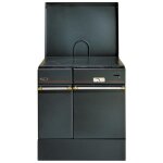 Godin - 240162000860 - cuisini�re bois arp�ge 75cm 10kw buches 50cm noir dessus p 240162noirpoli