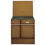 Godin - 240162000873 - cuisini�re bois arp�ge 75cm 10kw buches 50cm brun fonce de 240162brunfoncepoli ...