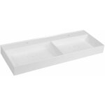 Sapho - godiva - double - lavabo 119x44 cm, sans trop - plein, 2 trous pour robinet, blanc gu119