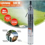 Gojoy ? pompe immerg�e en acier inoxydable 304 ? d�bit 2000l / h ? puissance 0, 5 kw ? hauteur de charge ...