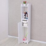 Gojoy - armoire de salle de bain fine avec porte - papier toilette - blanc - 20 x 20 x 80 cm