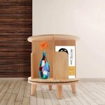 Biblioth�que en bois rotative � 360� avec design ouvert max 50 kg / 110 lbs pour la maison, le bureau, ...