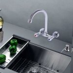 Robinet  deux poignes - montage mural - robinet de cuisine - robinet de lavabo - mitigeur pour salle ...
