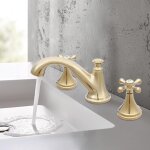Gojoy - robinet de salle de bain dor 3 trous, robinets d'vier d'eau froide et chaude interface g1 / ...