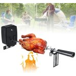 Set de tournebroche pour barbecue avec moteur 106 cm avec 2 aiguilles  viande pour barbecue au charbon ...