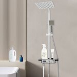 Gojoy - système de douche avec robinet de douche thermostatique ensemble de douche de pluie douchette ... Gojoy - système de douche avec robinet de douche thermostatique ensemble de douche de pluie douchette ...