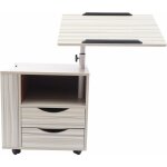 Gojoy - table d'appoint avec roulettes réglable en hauteur - table basse avec rail pratique et rangement ... Gojoy - table d'appoint avec roulettes réglable en hauteur - table basse avec rail pratique et rangement ...