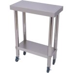 Table de travail en acier inoxydable avec roulettes, table de travail, table de restauration, table de ... Table de travail en acier inoxydable avec roulettes, table de travail, table de restauration, table de ...