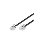 Goobay - cble tlphonique modulaire, noir, conducteur en aluminium plaqu cuivre (cca), prise rj11 ...