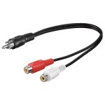 Câble adaptateur y audio, 1x rca mâle stéréo vers 2x rca femelle, connecteur cinch 2 prises femelles ... Câble adaptateur y audio, 1x rca mâle stéréo vers 2x rca femelle, connecteur cinch 2 prises femelles ...