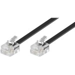 Goobay - cble tlphonique modulaire, noir, conducteur en aluminium plaqu cuivre (cca), prise rj11 ...