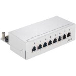 Goobay - cat 5e panneau de brassage mini / bureau, 8 ports (1 u), stp blind, gris. version couleur gris ...