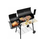 Goplus - 116x61x105, 5cm gril de barbecue en forme de baril, gril au charbon de bois avec poigne pratique ...
