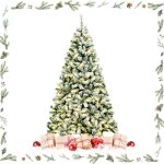 Goplus 180cm arbre de nol artificiel  charnire floqu avec 250 lumires led, raliste avec 928 branches ...