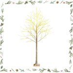 Goplus 180cm sapin blanc � 96 lumi�res led avec branches mortes, bouleau no�l lumineux arbre de no�l ...