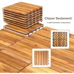Goplus - 27 dalles en bois d'acacia embo�tables, 30x30cm couvrant une surface de 2, 43 ?, rev�tement ...