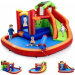 6 en 1 chteau gonflable pour 3 enfants 3 - 10 ans, structure gonflable avec toboggan, pataugeoire, etc. ...