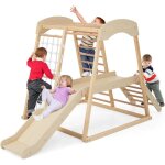 6 en 1 escalade enfant, aire de jeux avec portique, toboggan, corde et chelles, pour enfants 1 an + ...