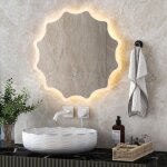 Goplus ? miroir lumineux de salle de bain 60x60cm ? tactile intelligent ? 3 couleurs led ? anti - bu�e ...