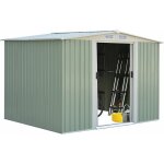 Goplus - abri de jardin en metal avec portes - cabane  outils(5, 27m, sans base, vert - toit traditionnel) ...