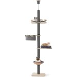 Goplus - arbre � chat � 5 niveaux du sol au plafond, hauteur r�glable 236 - 271cm, avec griffoir, tremplin, ...