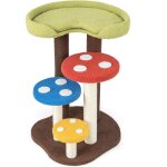 Goplus - arbre � chat, forme champignon, avec poteau en sisal enveloppant, planche � griffer, balle � ...