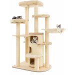 Goplus - arbre  chat multi - niveaux 173 cm, condo  3 tages, hamac, griffoirs en sisal, boule et corde ...