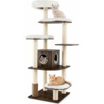 Goplus - arbre � chat xxl 175 cm en bois, 6 niveaux, coussins confortables, poteaux en sisal, conception ...
