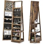 Armoire � bijoux avec miroir plein longueur, avec �tag�re de rangement&serrure, organisateur chambre ...