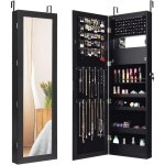 Goplus armoire � bijoux murale avec miroir pleine longueur, avec lumi�res led automatiques miroir int�gr�, ...