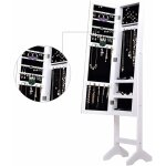 Armoire � bijoux sur pied, miroir plein longueur, foret � r�sine en surface, stockage des bijoux, flanelle ...