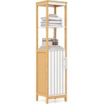 Goplus - armoire haute autoportante de salle de bain, armoire de rangement troite, tagre rglable, ...