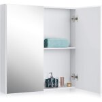 Goplus - armoire toilette avec miroir murale, double porte avec 2 etagères, meuble à miroir de salle ... Goplus - armoire toilette avec miroir murale, double porte avec 2 etagères, meuble à miroir de salle ...