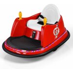 Goplus - auto - tamponneuse electrique avec telecommande et roues universelles, auto tournante avec pare ...