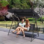 Balancelle de jardin 3 places 170x120x153cm - avec auvent r�glable - swing de jardin tissu en textil�ne ...