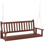 Balancelle jardin 3 places charge 360kg - chaise hamac suspnedue 168x65x63cm avec chanes de suspension ...