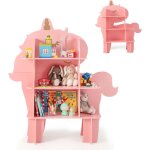 Goplus - biblioth�que pour enfant, etag�res ouvertes avec kits anti - renversement, organisateur de jouets, ...