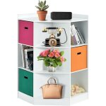 Bibliothque pour enfants, rangement de jouets  9 sections avec 6 cubes, 3 tagres de rangement triangulaire ...
