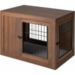 Cage pour chien 2 en 1 avec coussin confortable et double porte, niche dcorative en maille pour chien, ...