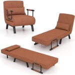 Goplus - canap - lit convertible, fauteuil convertible lit 1 place, avec dossier rglable en 6 positions, ...