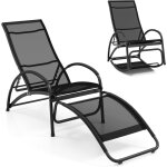 Goplus - chaise � bascule, fauteuil inclinable 2 en 1 avec fonction ber�ante, dossier r�glable, cadre ...