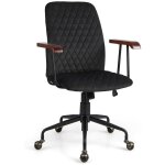 Goplus chaise de bureau rotative � 360� r�tro avec accoudoirs, fauteuil vintage r�glable en hauteur, ...