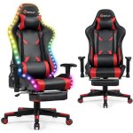 Goplus - chaise gaming avec dossier inclinable 90 - 155�, hauteur reglable, fauteuil ergonomique avec ...