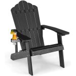 Chaise de jardin adirondack avec dossier ergonomique&inclinable - charge 170kg - avec porte - gobelet ...