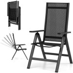 Goplus - chaise de jardin pliante - dossier rglable en 7 positions - accoudoirs - lgre / portable ...