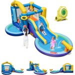 Château gonflable avec souffleur 680w, parc aquatique océan avec toboggan, panier de basket et trampoline, ... Château gonflable avec souffleur 680w, parc aquatique océan avec toboggan, panier de basket et trampoline, ...