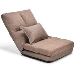 Goplus coussin de sol reglable en 5 positions, chaise japonaise pliable, pour salon, bureau, cafe / noir ...