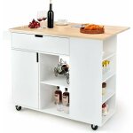 Desserte de cuisine desserte à roulettes en bois avec placard, 124 x 76 x 92 cm, étagère ouverte et tiroir, ... Desserte de cuisine desserte à roulettes en bois avec placard, 124 x 76 x 92 cm, étagère ouverte et tiroir, ...